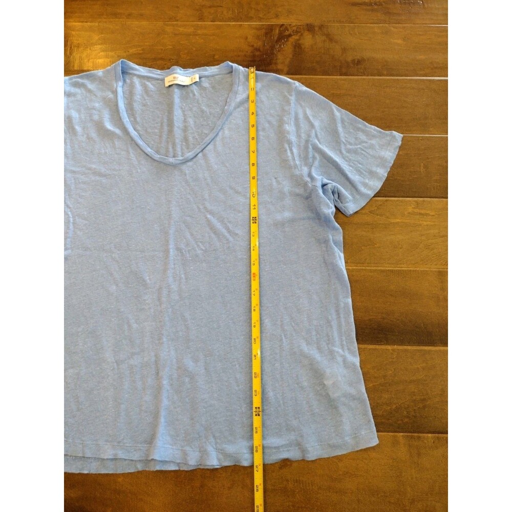 VINEYARD VINES Women's EEUC light blue short-sleeve 100% Linen top - XL - Picture 6 of 7